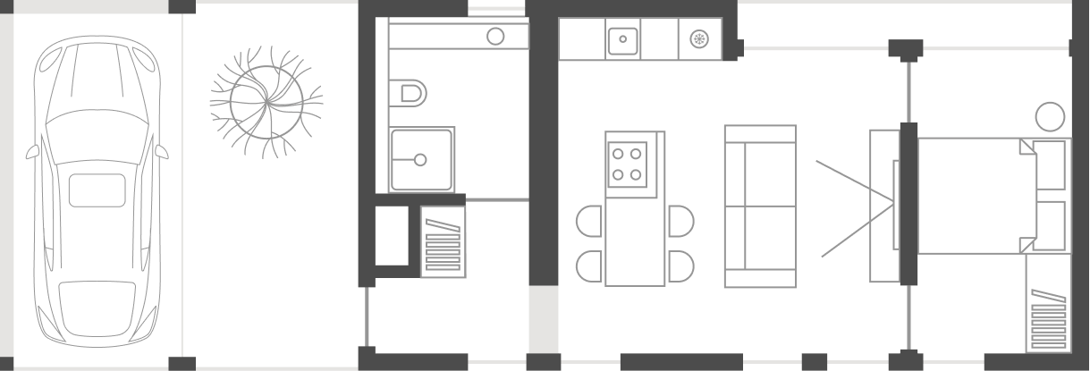Схема жилого модуля на 2 человека