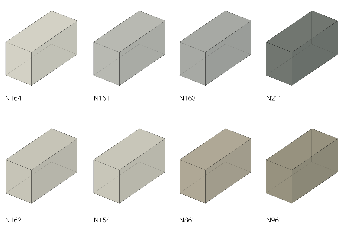 Схема доступных цветов модулей