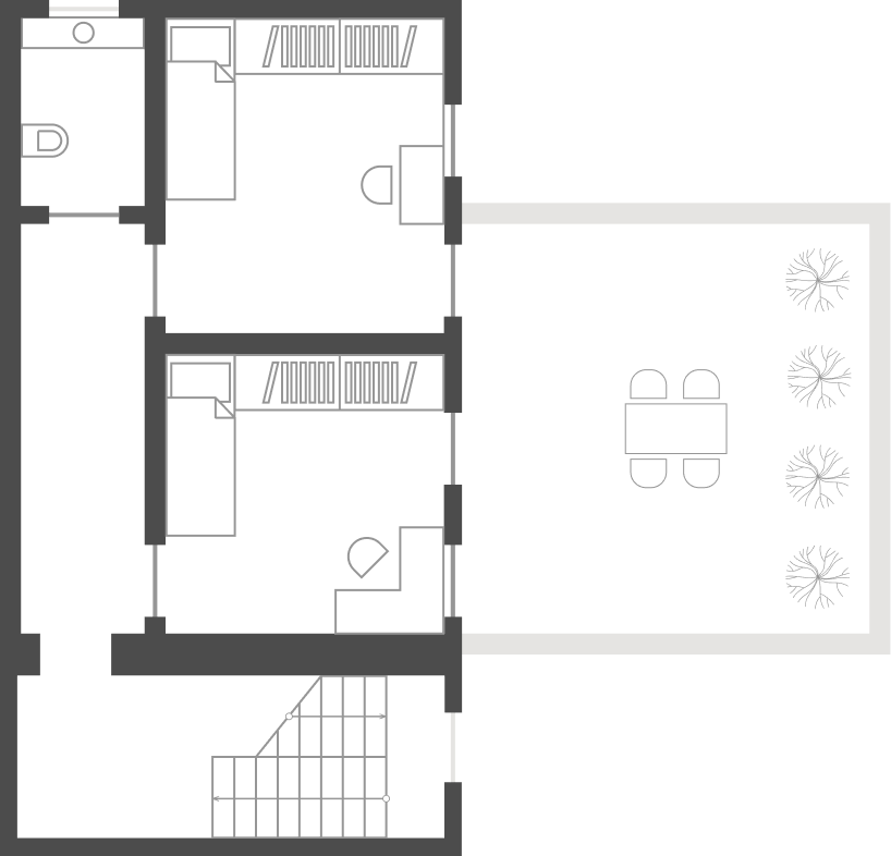 Схема жилого модуля на 4 человека 2-й этаж
